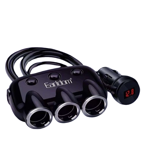 Earldom ES-CS1 Car Socket Charger , Splitter, 2xUSB (F) , 3×12/24V - Saif Al Najmi Kw